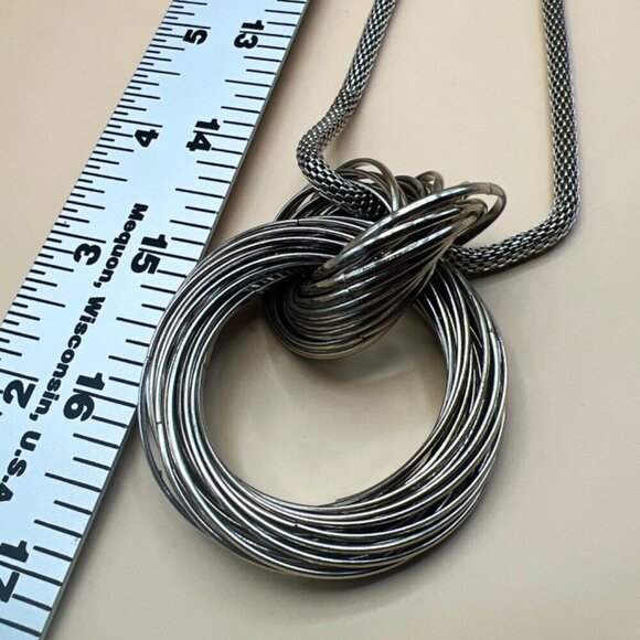 Stainless Steel Twisted Hoop Pendant Necklace For Women. N9 - Picture 9 of 9